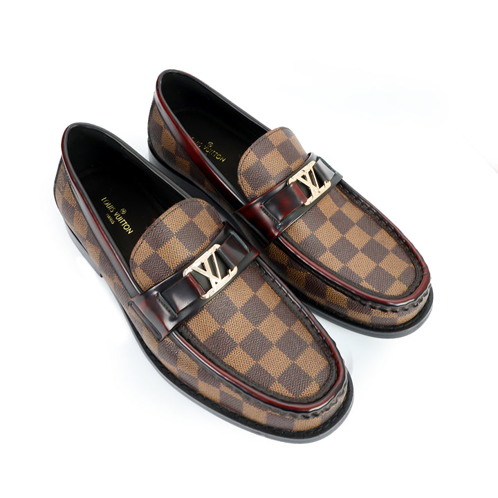 Louis Vuitton Chequered Loafers Brown