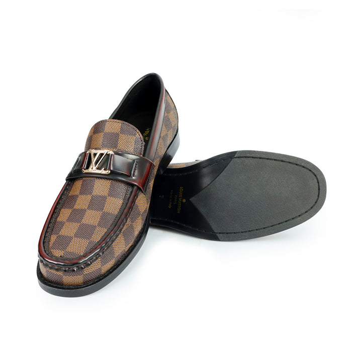 Louis Vuitton Chequered Loafers Brown