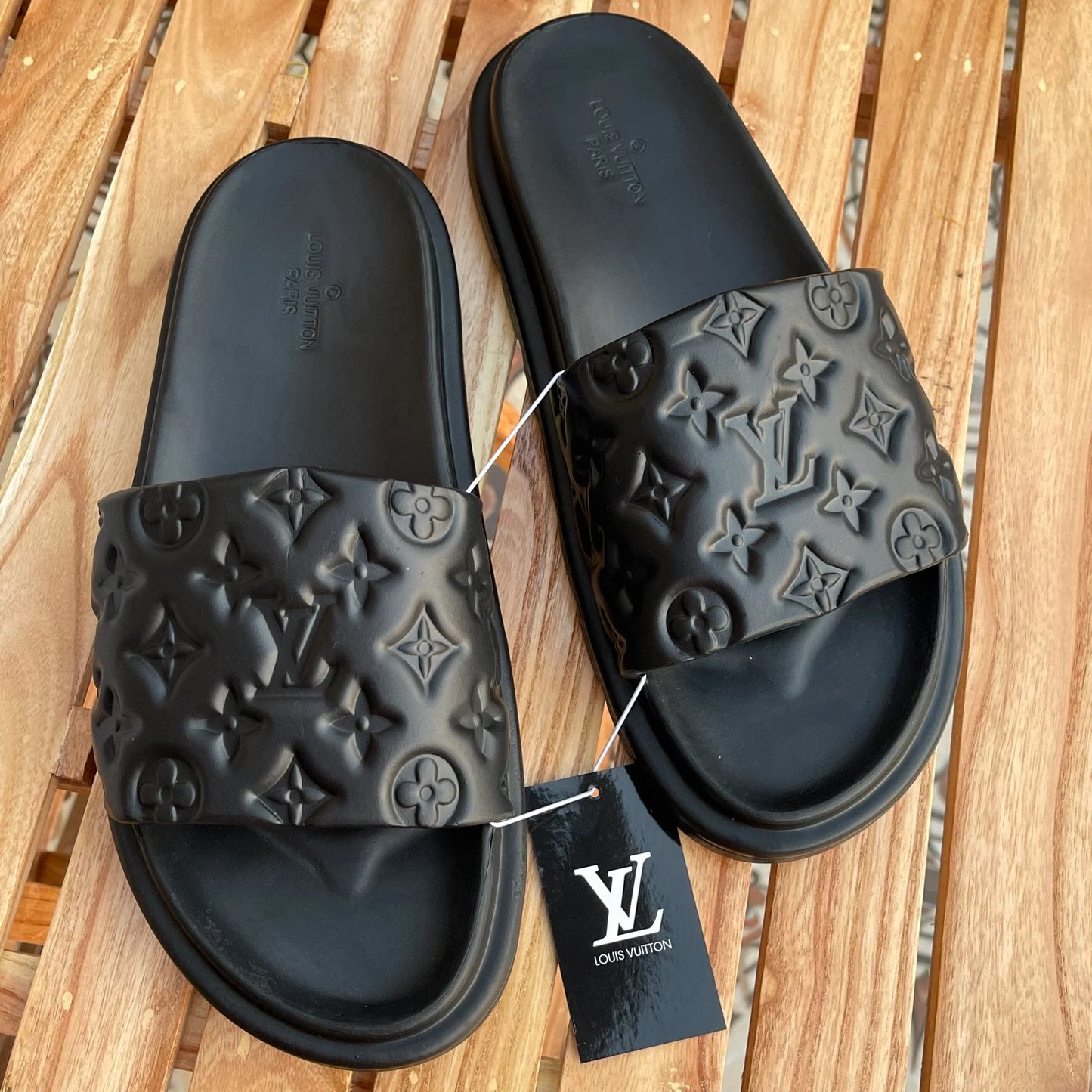 LV Black Cloud Slides – Soft, Bold, Stylish