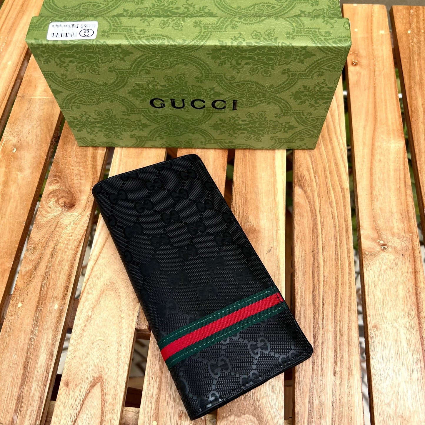 Gucci Black & Red Long Wallet – Bold Elegance