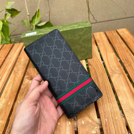 Gucci Black & Red Long Wallet – Bold Elegance