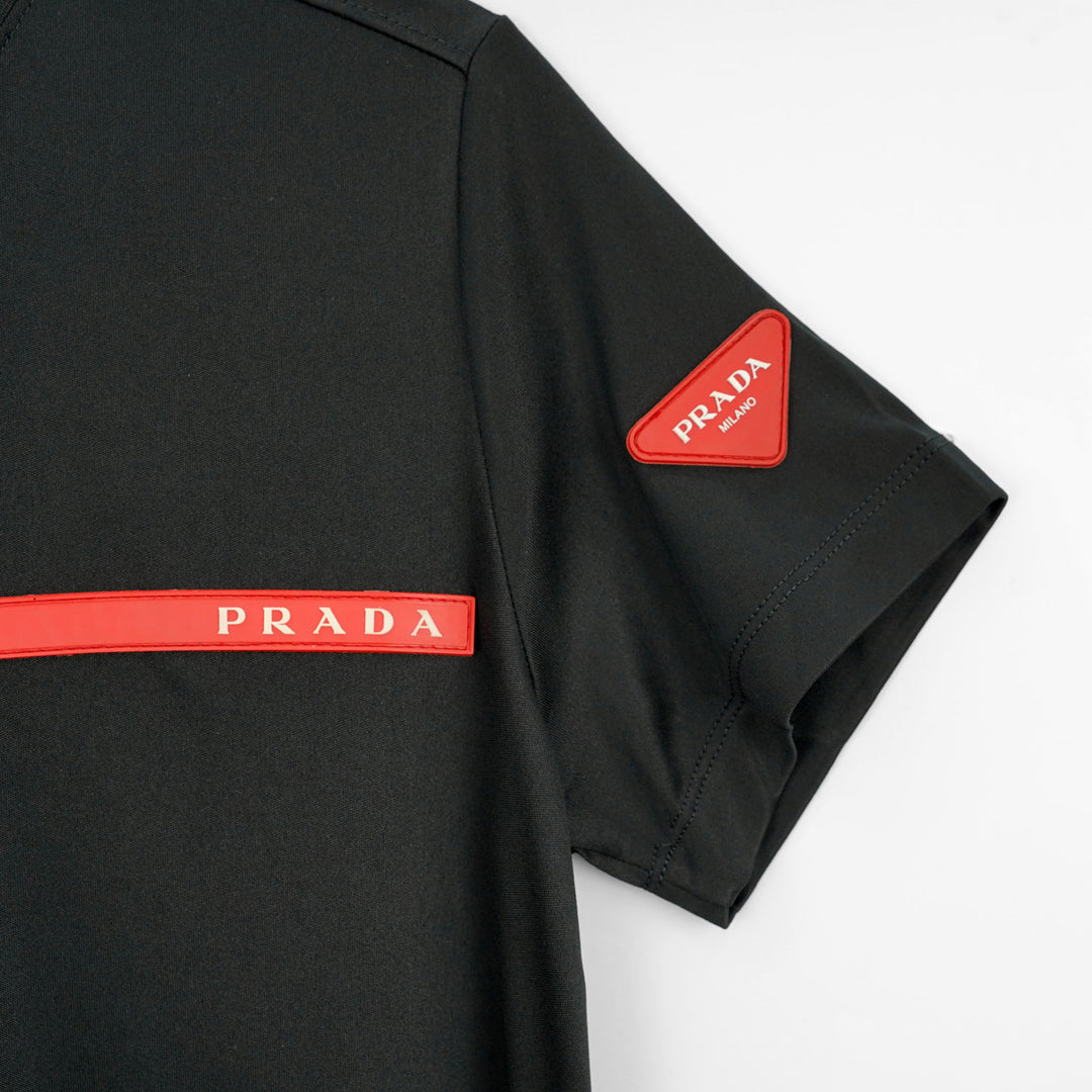 Prada Round Neck Black T-Shirt