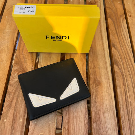 Fendi Iconic Eyes Leather Wallet