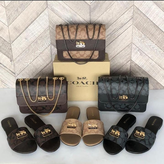 Coach Combo Slippers + Bag